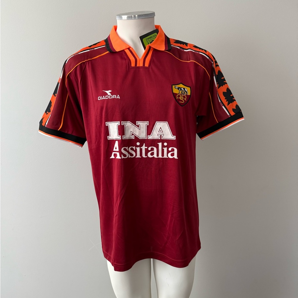 Francesco Totti AS Roma New Men’s Retro Vintage Diadora Soccer Jersey